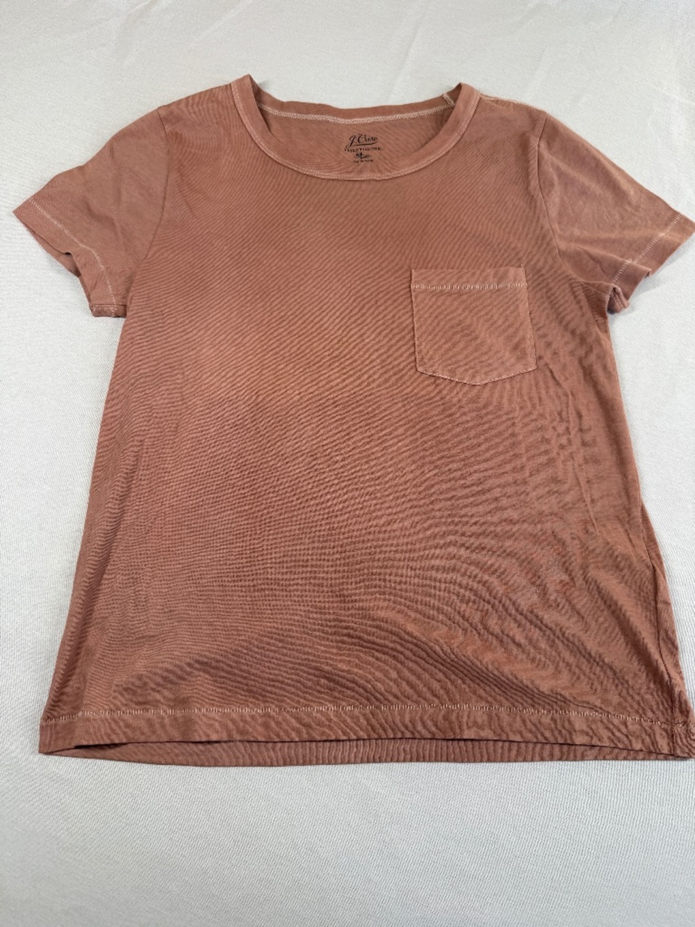 J. Crew Women's Short Sleeve Pocket Tee Shirt Size Small - Rusted Pink